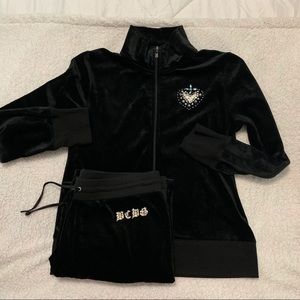 BCBG Max velour Tracksuit - jacket L - pants XL